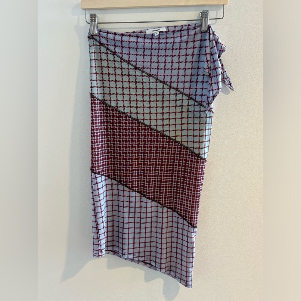 MIAOU Sienna Bristol Plaid Tartan Check Purple Skirt